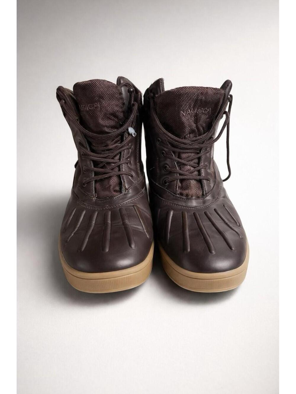 Nautica Men's Brown Duck Boot Sneakers - Rugged Style Meets Comfort
